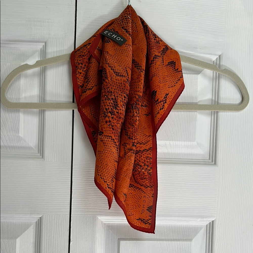 Echo silk Orange Snake Print Scarf